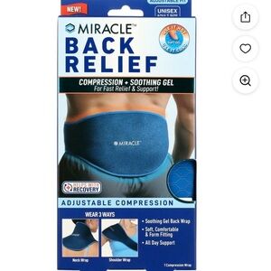 Miracle Back Relief Gel Compression Wrap Shoulder Back Support OS